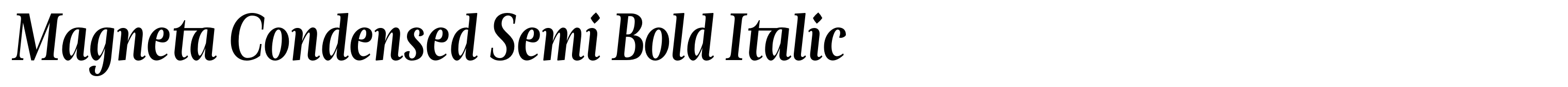 Magneta Condensed Semi Bold Italic
